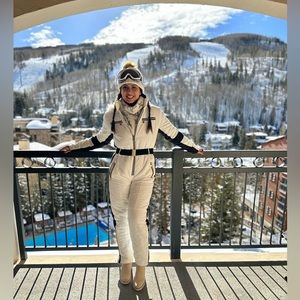 Custom White and Black Ski Suit size 6 or size 8